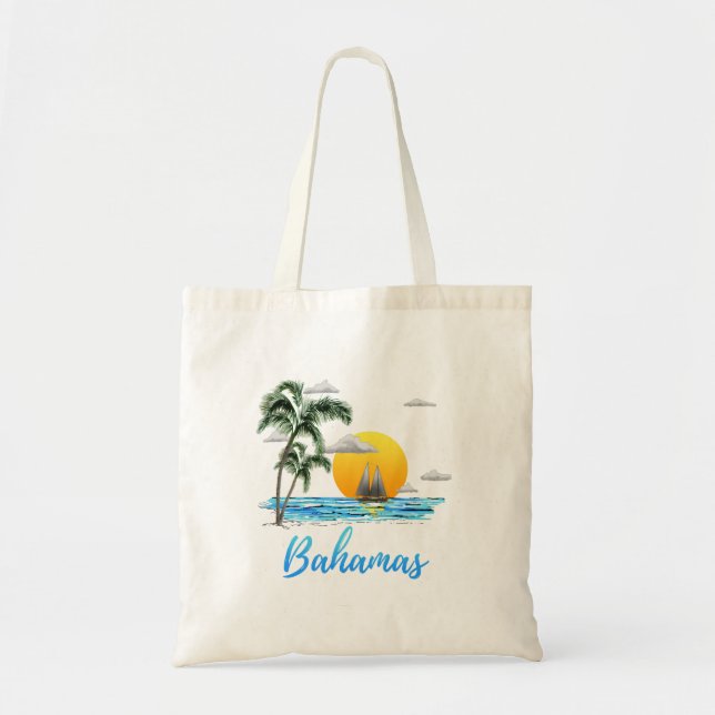 Bolso De Tela Navegación de vacaciones en Bahamas (Frente)
