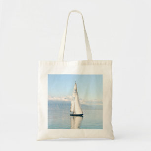 Bolso De Tela Navegar en una bahía tranquila parecida a un espej