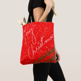 Bolso De Tela Navidad Alegre Dibujada a Mano