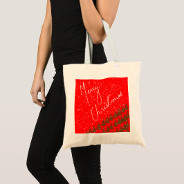 Bolso De Tela Navidad Alegre Dibujada a Mano
