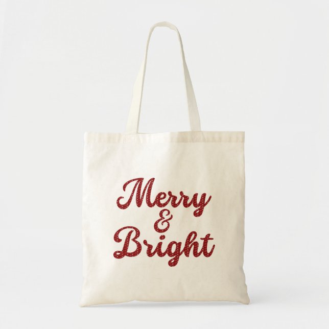Bolso De Tela Navidad Alegre y Brillante (Frente)