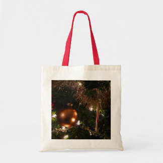 Bolso De Tela Navidad Árbol II Festividad Rojo y Oro