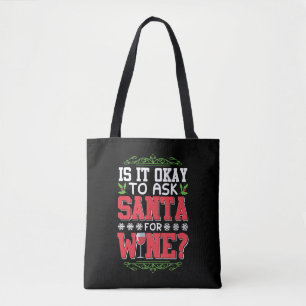 Bolso De Tela Navidad cita de vino tinto