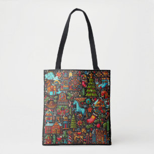 Bolso De Tela Navidad con divertido patrón Western