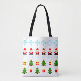 Bolso De Tela Navidad de Arte de Píxel