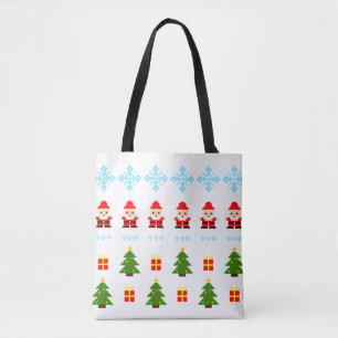 Bolso De Tela Navidad de Arte de Píxel