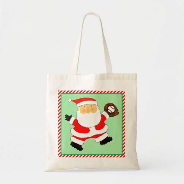 Bolso De Tela Navidad de béisbol (Frente)