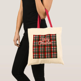 Bolso De Tela Navidad de Cuadros Rojos y Verdes