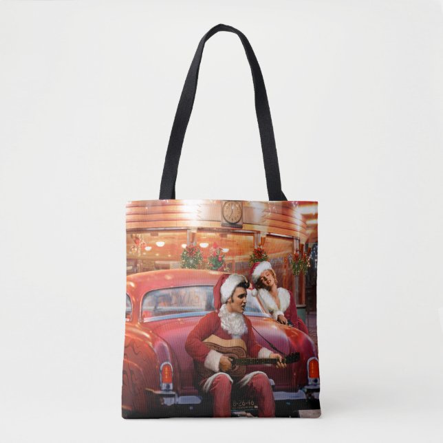 Bolso De Tela Navidad de Elvis y de Marilyn (Anverso)