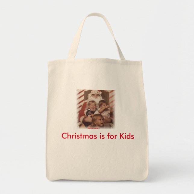 Bolso De Tela Navidad de gimoteo del amor de los niños (Frente)