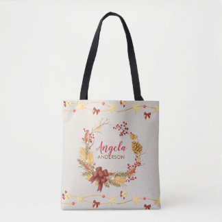 Bolso De Tela Navidad de Navidades personalizados de la corona r