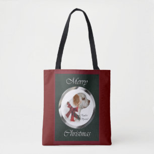 Bolso De Tela Navidad del Clumber Spaniel