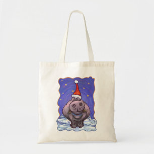 Bolso De Tela Navidad del Hippopotamus