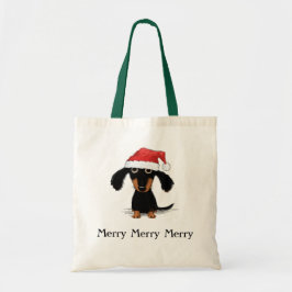 Bolso De Tela Navidad divertida del navidad del perro de la