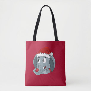 Bolso De Tela Navidad elefante personalizado Tote Bag
