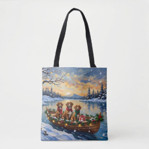 Bolso De Tela Navidad en Barco de Vizsla Fiesta