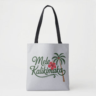 Bolso De Tela Navidad Familia Mele Kalikimaka Playa de Hawaii