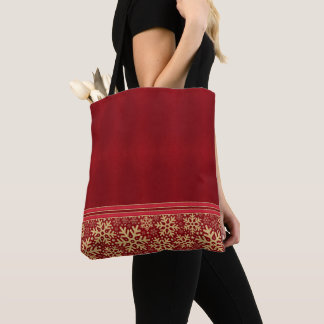 Bolso De Tela Navidad Festiva Copo de Nieve Dorado