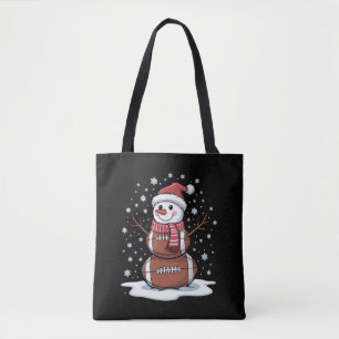 Bolso De Tela Navidad Fútbol Americano Muñeco de Nieve Xmas Depo