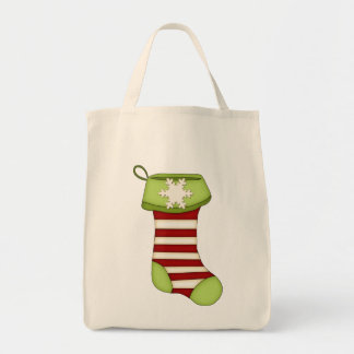 Bolso De Tela Navidad lindo Media-Verde con las rayas rojas