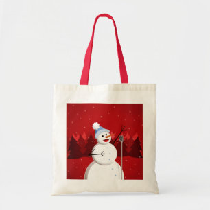 Bolso De Tela Navidad lindo y feliz del muñeco de nieve del