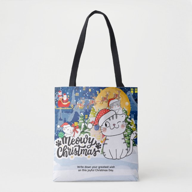 Bolso De Tela Navidad Meowy (Anverso)