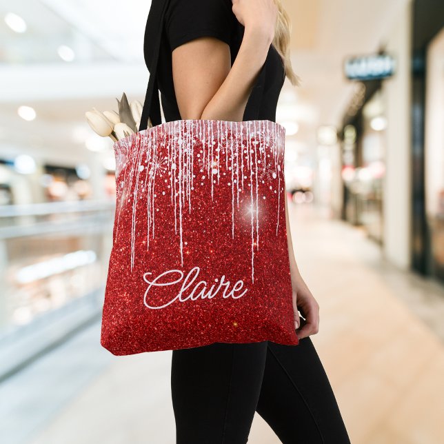 Bolso De Tela Navidad moderna con brillo rojo (Subido por el creador)