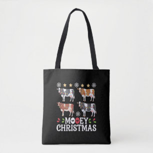 Bolso De Tela Navidad Mooey Amante de las Vacas Fiesta Granja Gr