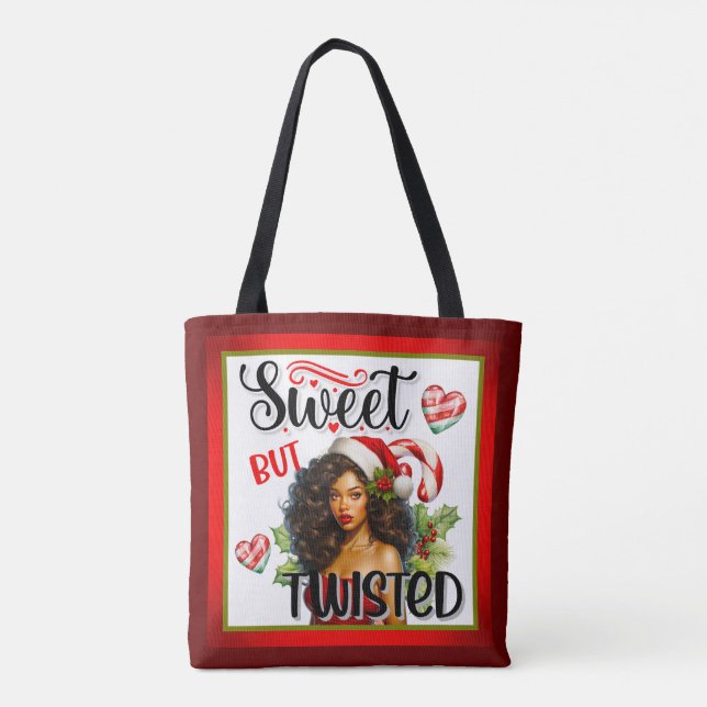 Bolso De Tela Navidad Retro Dulce pero Retorcida Pinup (Reverso)