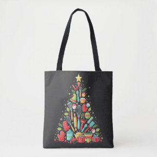 Bolso De Tela Navidad Tree Baking Chef Cook Xmas