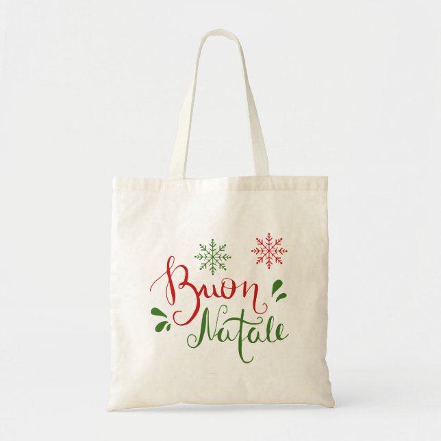 Bolso De Tela Navidad Verde Rojo Italiano (Frente)