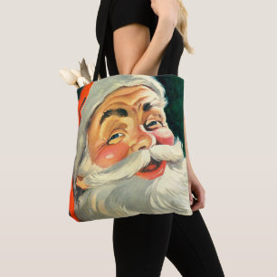 Bolso De Tela Navidad Vintage, Alegre Santa Claus Retro de los 5