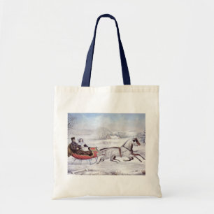 Bolso De Tela Navidad Vintage, El Camino de Invierno, Caballo de