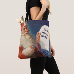 Bolso De Tela Navidad Vintage, Lista de Niños Buenos o Malos de