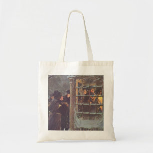 Bolso De Tela Navidad Vintage, personas victorianas en una fiest