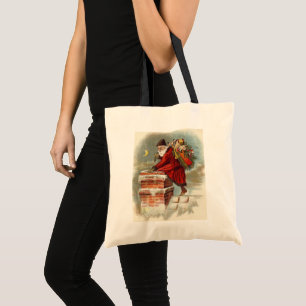 Bolso De Tela Navidad Vintage Victoriana San Nicolás en el Techo