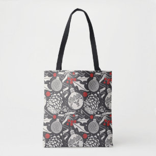 Bolso De Tela Navidades A Mano: Mistletoe Pine Seamless.