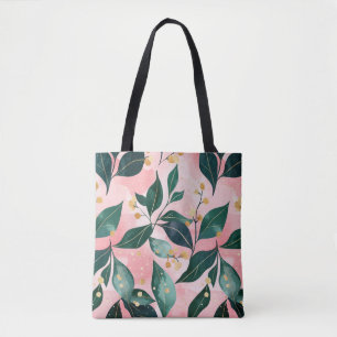 Bolso De Tela Navidades acuarela con bayas doradas