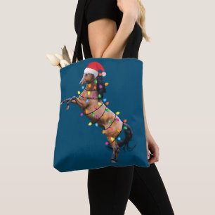 Bolso De Tela Navidades alumbran caballo Santa Funny Árbol de Na