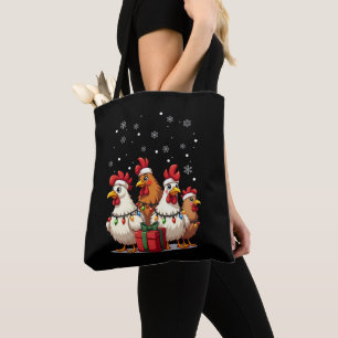 Bolso De Tela Navidades alumbran pollo Santa Funny Xmas