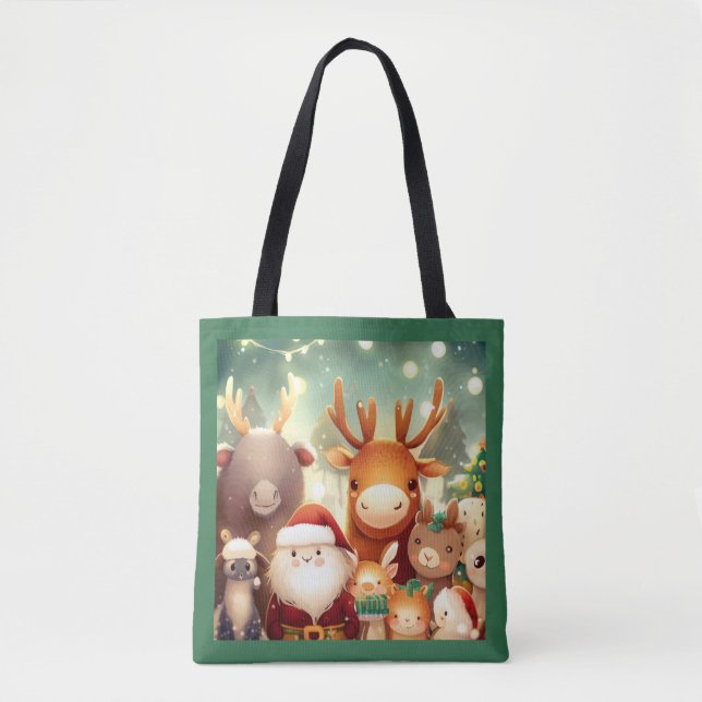 Bolso De Tela Navidades Animales 8 (Anverso)