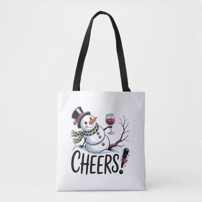 Bolso De Tela Navidades animan a Snowman Kitchen Wine Kitchen (Anverso)