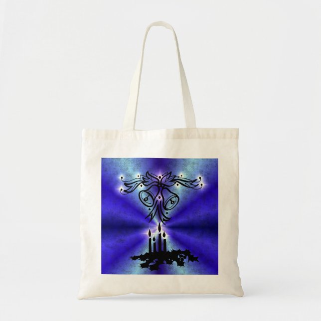 Bolso De Tela Navidades Artdeco en arcoiris verde azul (Frente)
