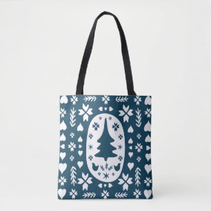 Bolso De Tela Navidades Arte Popular: Doodle Escandinavo.