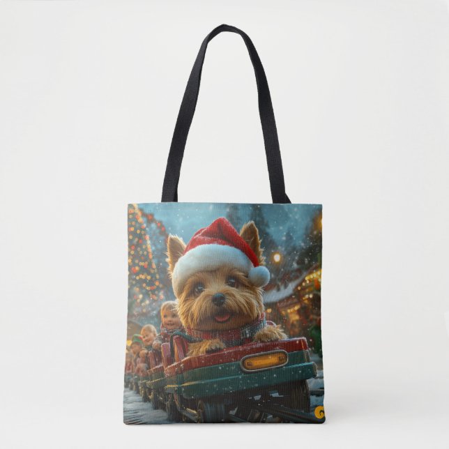 Bolso De Tela Navidades australianos de montaña rusa de perros (Anverso)