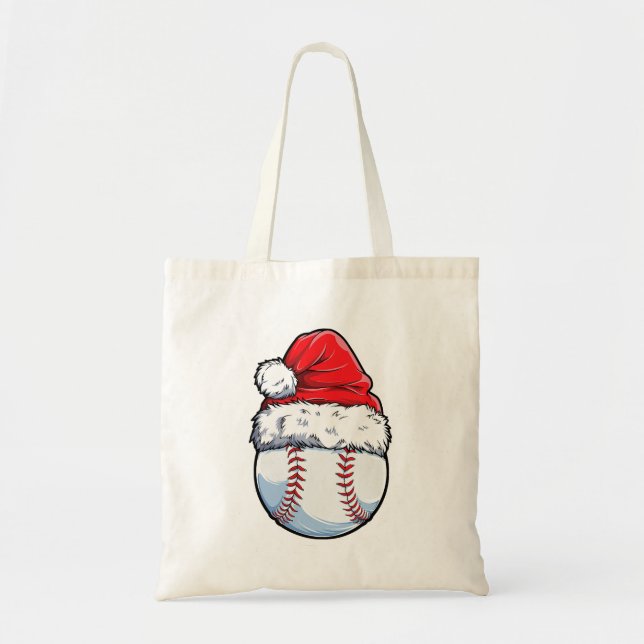 Bolso De Tela Navidades Ball de Béisbol Santa Hat Xmas Boys Catc (Frente)