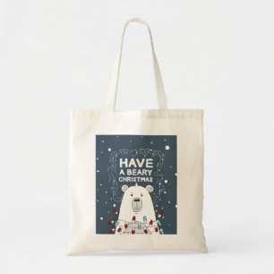 Bolso De Tela Navidades beatos Ilustracion de arte de oso polar