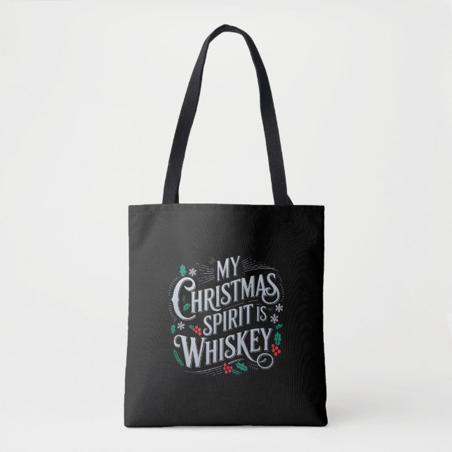 Bolso De Tela Navidades bebiendo Whiskey Aman Bebe diciendo (Anverso)
