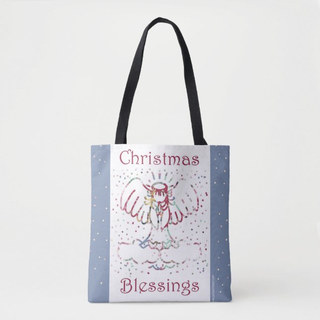 Bolso De Tela Navidades bendiciendo Tote Angel (Anverso)