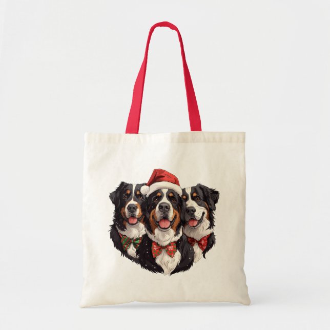 Bolso De Tela Navidades Bernese Mountain Dogs (Frente)